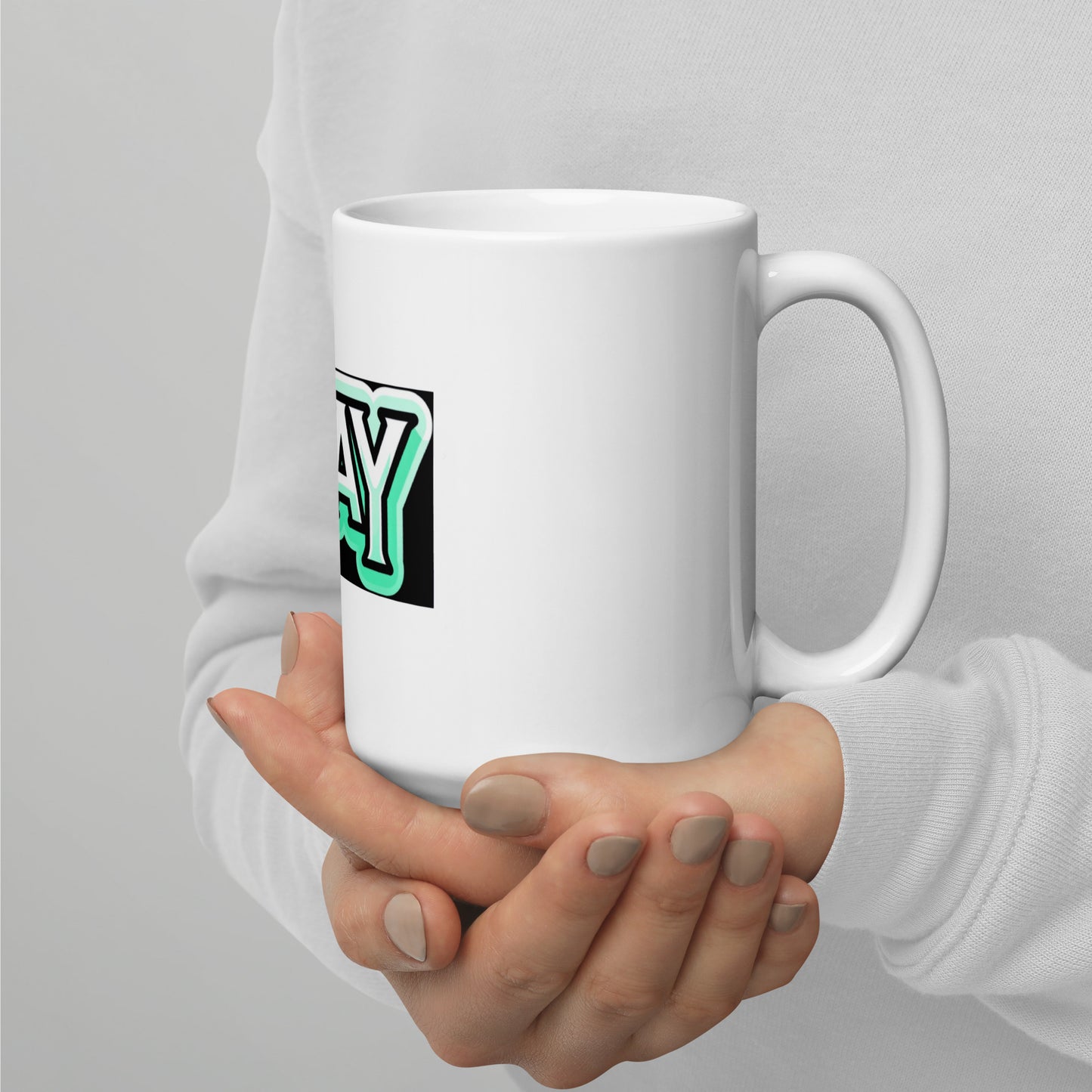PRAY - White glossy mug