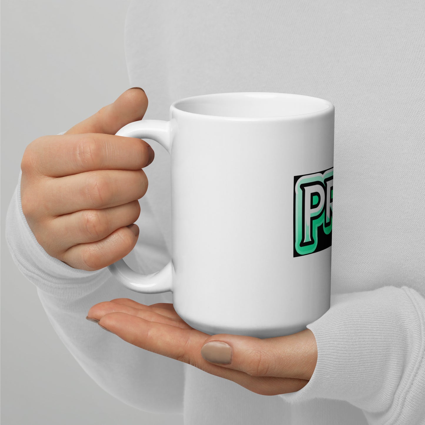 PRAY - White glossy mug
