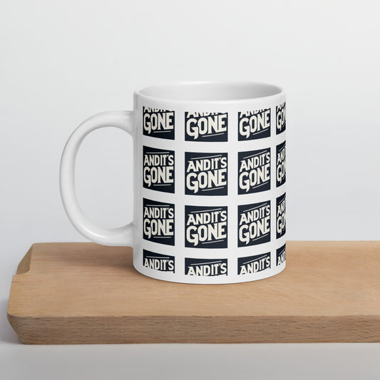 White glossy mug - And It's GONE